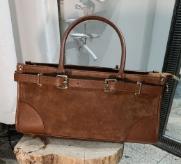 Skórzana torba na ramię - styl i funkcjonalność (koniak)